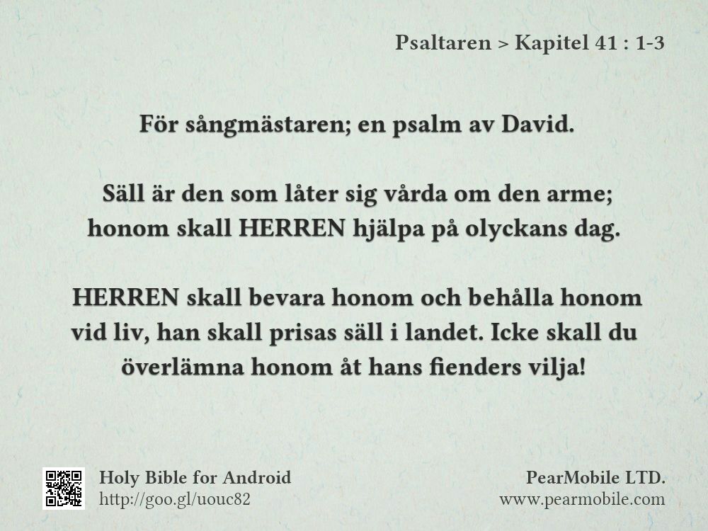 Psaltaren, Kapitel 41:1-3